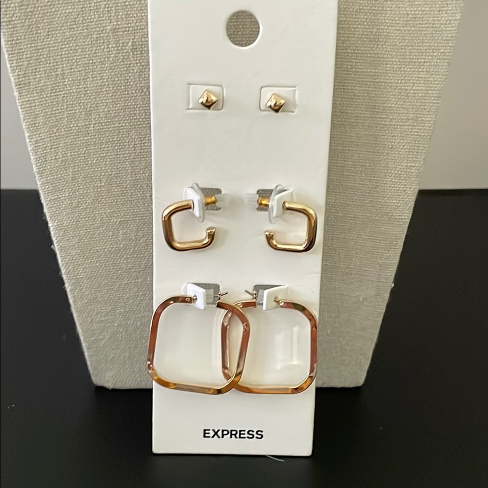Express Goldtone 3 Earring set